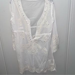 Debbie Katz South Beach White Beach/Swim 
100% cotton Coverup resort, elegant
